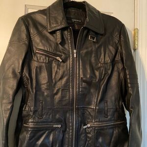 Leather Coat. Women’s Size L. Soft black 100% leather.